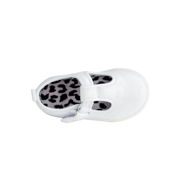 <span>KYLIE </span> Toddler White Patent T-Strap Sneaker - Image 6