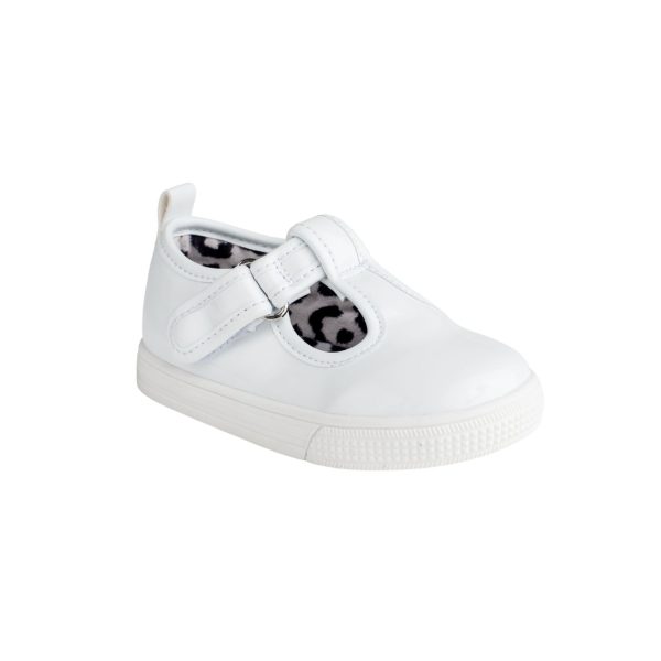 KYLIE Toddler White Patent T-Strap Sneaker