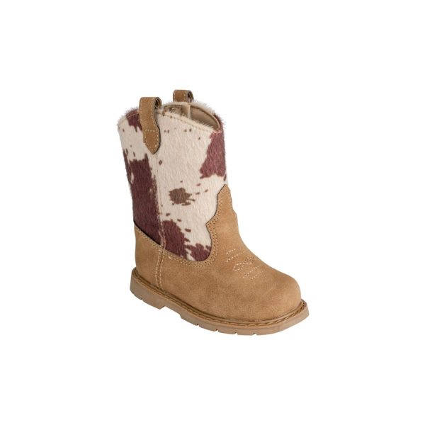 Lane Toddler Brown and Animal Hyde Print Western Boot