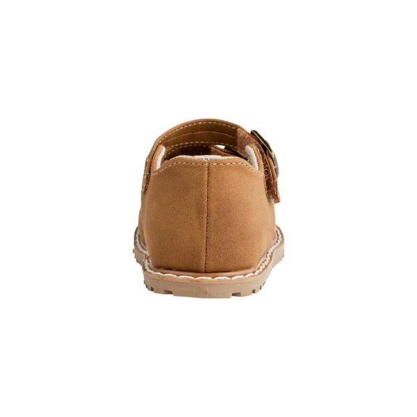 <span>Leah </span> Toddler Brown Nubuck PU Double Strap Mary Jane w/Perfs - Image 5
