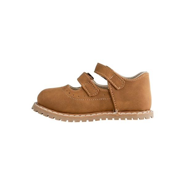 <span>Leah </span> Toddler Brown Nubuck PU Double Strap Mary Jane w/Perfs - Image 6