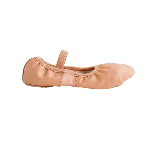 <span>Leann</span> Youth Pink Leather/Spandex Split-Sole Ballet Shoes - Image 2