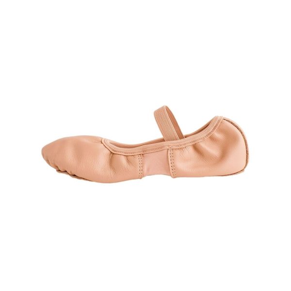<span>Leann</span> Youth Pink Leather/Spandex Split-Sole Ballet Shoes - Image 3