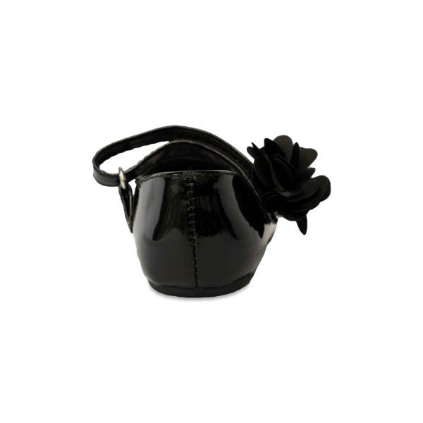 <span>LINLEY </span> Infant Black Patent Mary Jane Dress Flats with Flower - Image 4