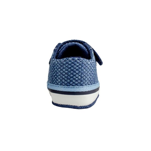 <span>Lucas</span> Infant Blue Variegated Mesh Sneaker with Navy Canvas Trim and Hook-and-Loop Strap/Elastic Laces - Image 6