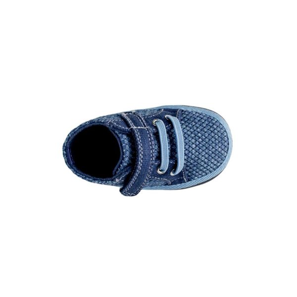 <span>Lucas</span> Infant Blue Variegated Mesh Sneaker with Navy Canvas Trim and Hook-and-Loop Strap/Elastic Laces - Image 7