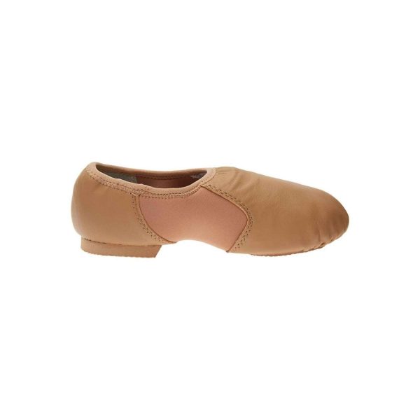<span>Lyla Paige</span> Youth Caramel Leather Low Profile Jazz Shoes - Image 3