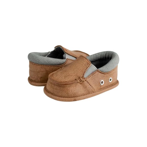 <span>Mason</span> Infant Brown PU Oxford w/Gray Trim - Image 3