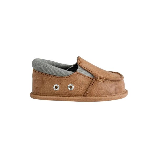 <span>Mason</span> Infant Brown PU Oxford w/Gray Trim - Image 4