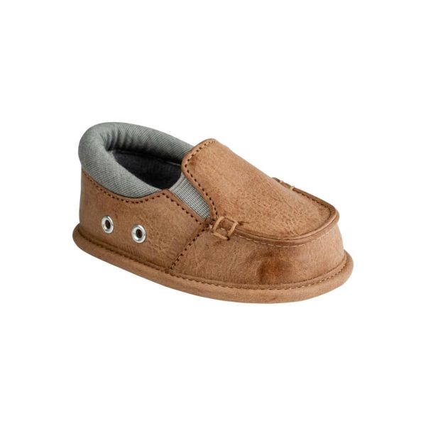 Mason Infant Brown PU Oxford w/Gray Trim