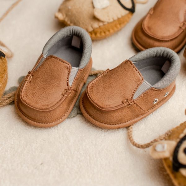 <span>Mason</span> Infant Brown PU Oxford w/Gray Trim - Image 9