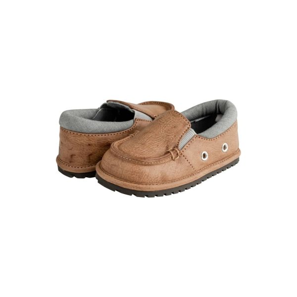 <span>Mason </span> Toddler Brown Nubuck PU Slip-On with Gray Trim - Image 3