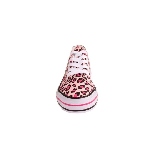 <span>MAXIE</span> Youth Girls’ Pink Leopard Print Canvas Platform Sneakers - Image 4