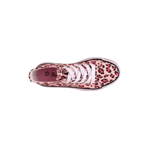 <span>MAXIE</span> Youth Girls’ Pink Leopard Print Canvas Platform Sneakers - Image 6