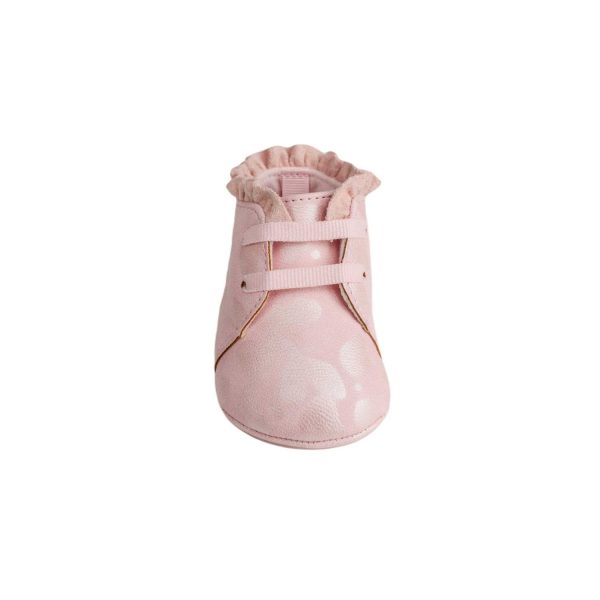 <span>Mila</span> Infant Pink Tonal Leopard Print Bootie with Ruffle - Image 2
