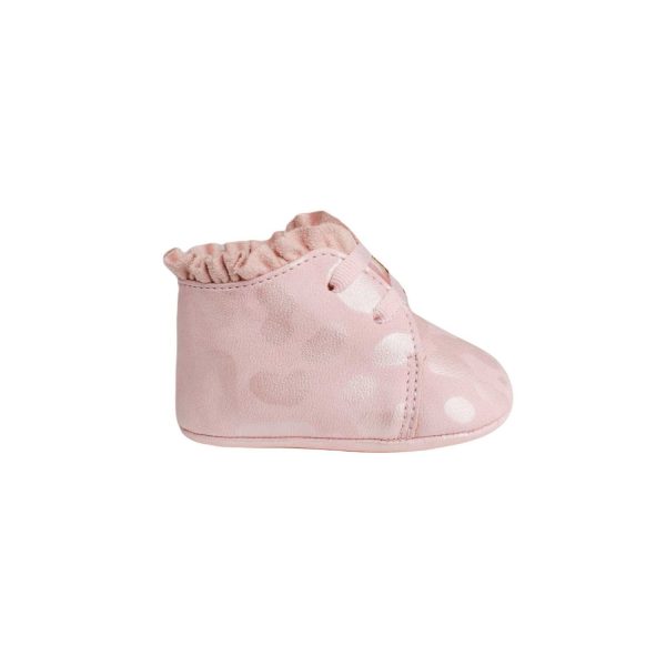 <span>Mila</span> Infant Pink Tonal Leopard Print Bootie with Ruffle - Image 4