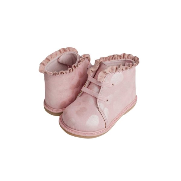 <span>Mila </span> Toddler Pink Tonal Leopard Hi-top w/Ruffle - Image 3
