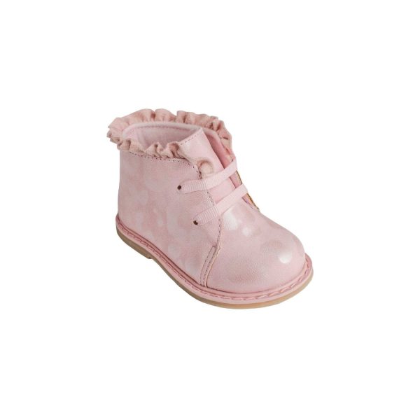 Mila Toddler Pink Tonal Leopard Hi-top w/Ruffle