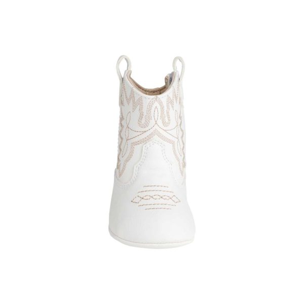 <span>MILLER</span> Infant White Western Boot with tan stitching - Image 2