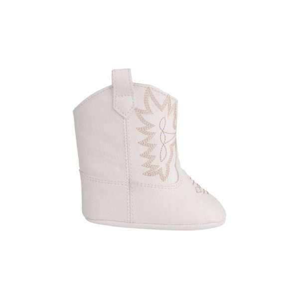 <span>MILLER</span> Infant White Western Boot with tan stitching - Image 3