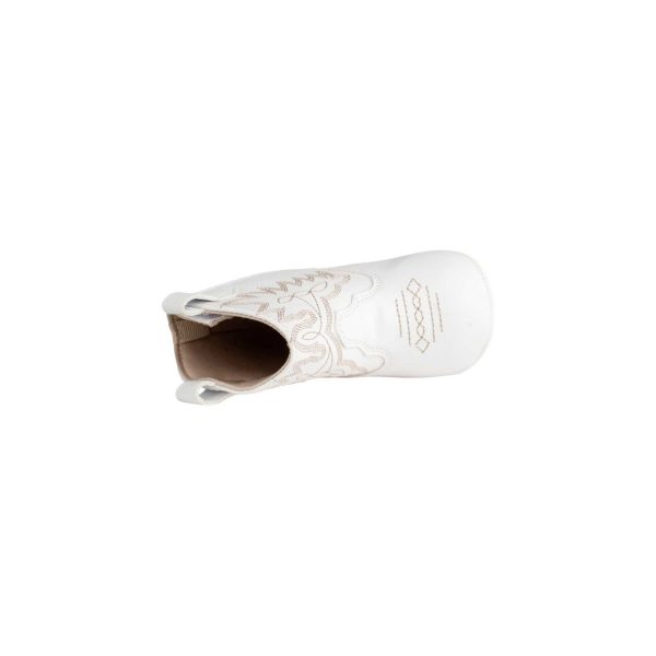 <span>MILLER</span> Infant White Western Boot with tan stitching - Image 7
