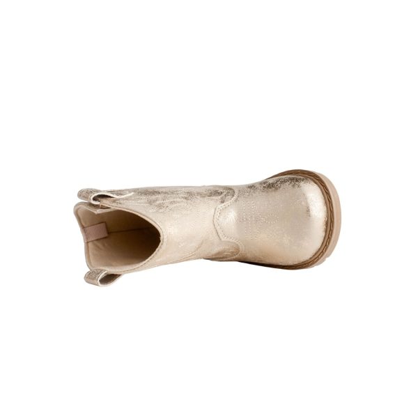 <span>MILLER </span> Toddler Champagne Gold Distressed PU Western Boot - Image 6