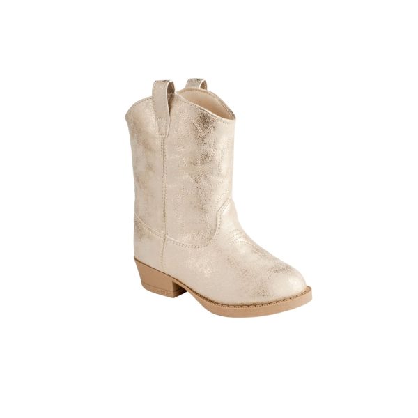 <span>MILLER </span> Toddler Champagne Gold Distressed PU Western Boot