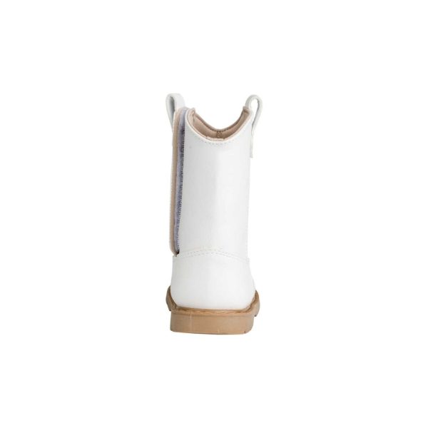 <span>MILLER </span> Toddler White Western Boot with Tan Stitching - Image 5