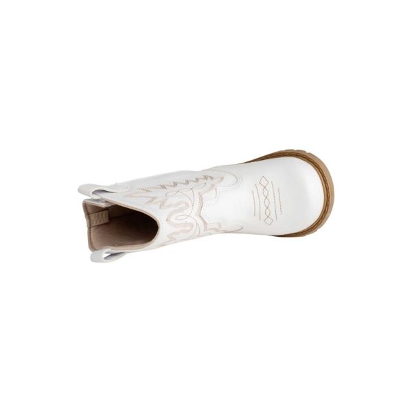 <span>MILLER </span> Toddler White Western Boot with Tan Stitching - Image 8