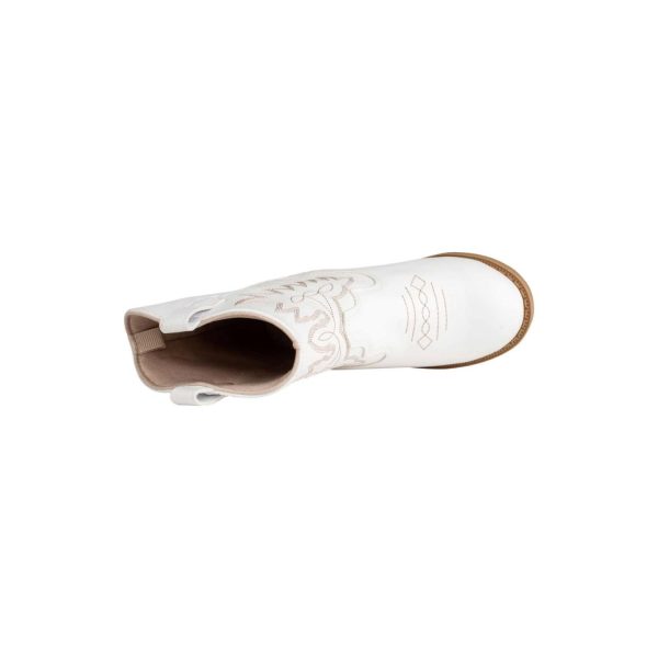 <span>MILLER </span> Toddler White Western Boot with Tan Stitching - Image 2