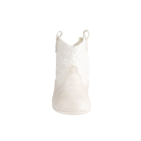 <span>MISSY </span> Infant Ivory Shimmer PU/Chunky Glitter Western Boot - Image 3