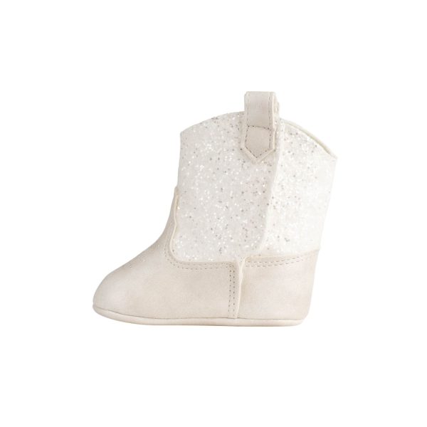 <span>MISSY </span> Infant Ivory Shimmer PU/Chunky Glitter Western Boot - Image 4