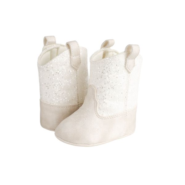 <span>MISSY </span> Infant Ivory Shimmer PU/Chunky Glitter Western Boot - Image 8