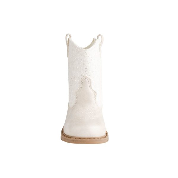 <span>MISSY </span> Toddler Ivory Shimmer PU/Chunky Glitter Western Boot - Image 7