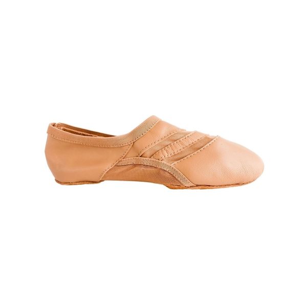 <span>Modelo</span> Caramel Leather/Spandex Slip On with Leather/Mesh Bottom - Image 3