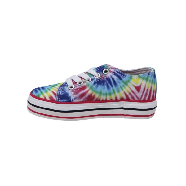 <span>MOLLY</span> Blue Tie Die Canvas Platform Sneaker - Image 4