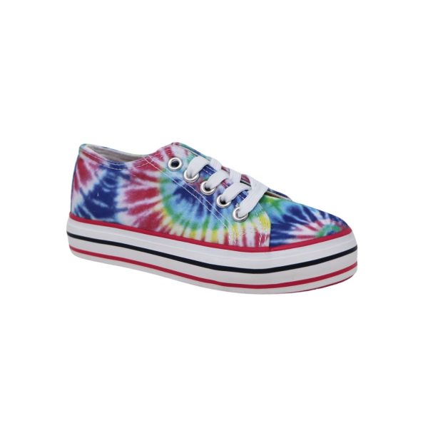 MOLLY Blue Tie Die Canvas Platform Sneaker