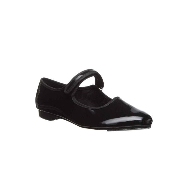 Molly Jane Youth Black Patent Tap Shoes with Straps