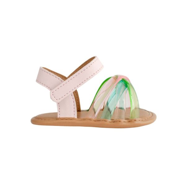 <span>Myla</span> Infant Pink PU Sandal W/Multi Color Criss-Cross Jelly Straps - Image 2