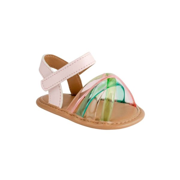 <span>Myla</span> Infant Pink PU Sandal W/Multi Color Criss-Cross Jelly Straps - Image 3