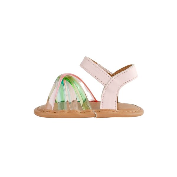 <span>Myla</span> Infant Pink PU Sandal W/Multi Color Criss-Cross Jelly Straps - Image 4
