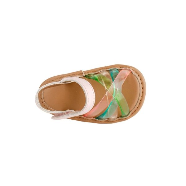<span>Myla</span> Infant Pink PU Sandal W/Multi Color Criss-Cross Jelly Straps - Image 7