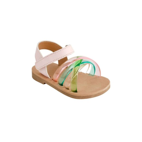 <span>Myla</span> Toddler Pink PU Sandal W/Multi Color Criss-Cross Jelly Straps - Image 3