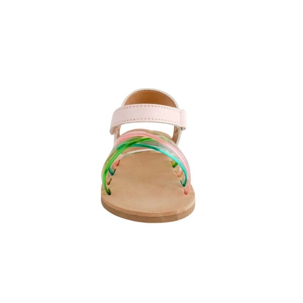 <span>Myla</span> Toddler Pink PU Sandal W/Multi Color Criss-Cross Jelly Straps - Image 5
