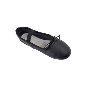 OLIVIA Kids Black Leather Beginner Ballet Shoe
