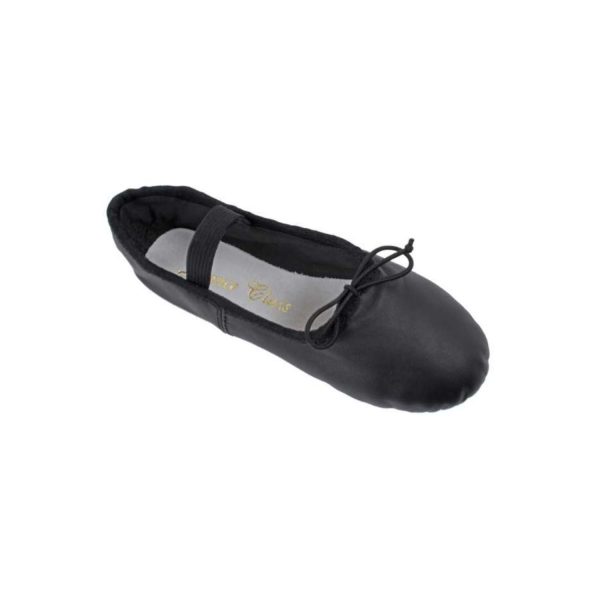 OLIVIA Kids Black Leather Beginner Ballet Shoe