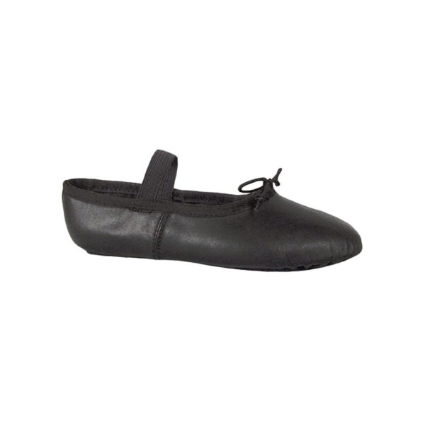 <span>OLIVIA</span> Toddler Black Leather Beginner Ballet Shoe - Image 2