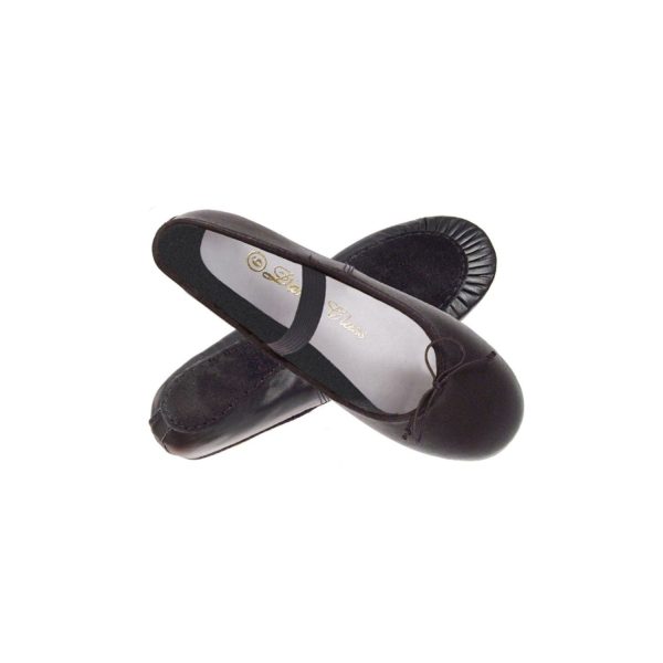 <span>OLIVIA</span> Toddler Black Leather Beginner Ballet Shoe - Image 4