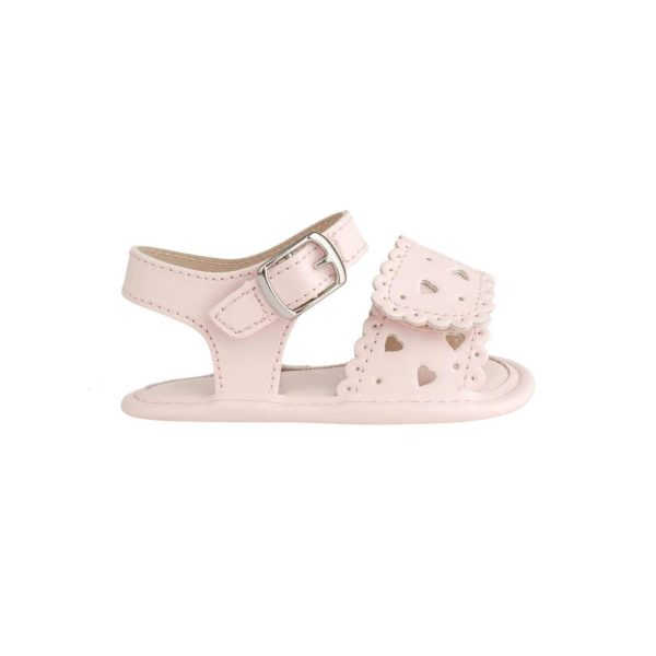 <span>Patricia</span> Infant Pink PU Double Closure Sandal with Heart Accents - Image 2