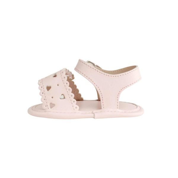 <span>Patricia</span> Infant Pink PU Double Closure Sandal with Heart Accents - Image 3